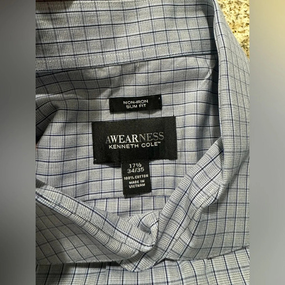 Kenneth Cole Awareness Dress Shirt (17 1/2 size) Slim Fit - Picture 4 of 7